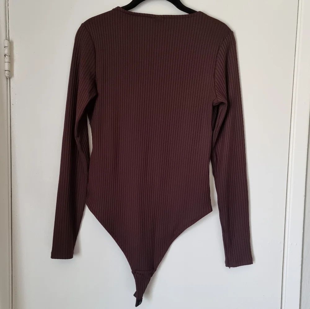 H&M brown longsleeves bodysuit size M - Picture 2 of 6